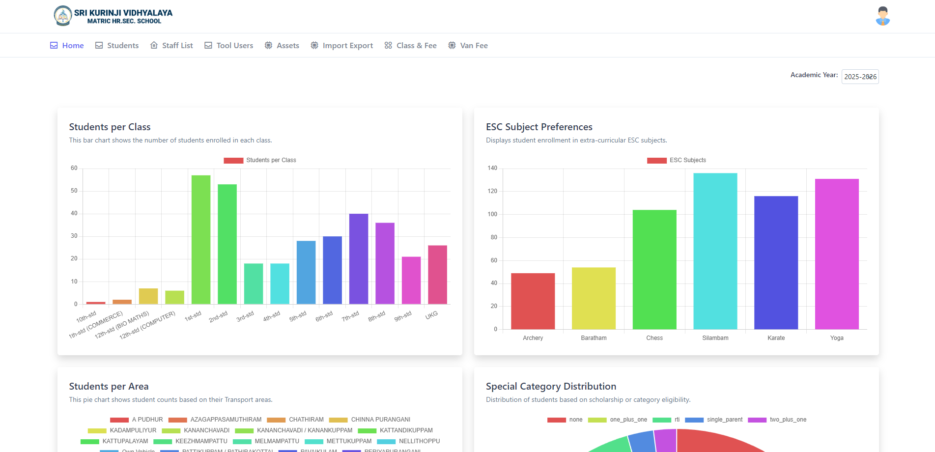 Kurinji Fees Management System